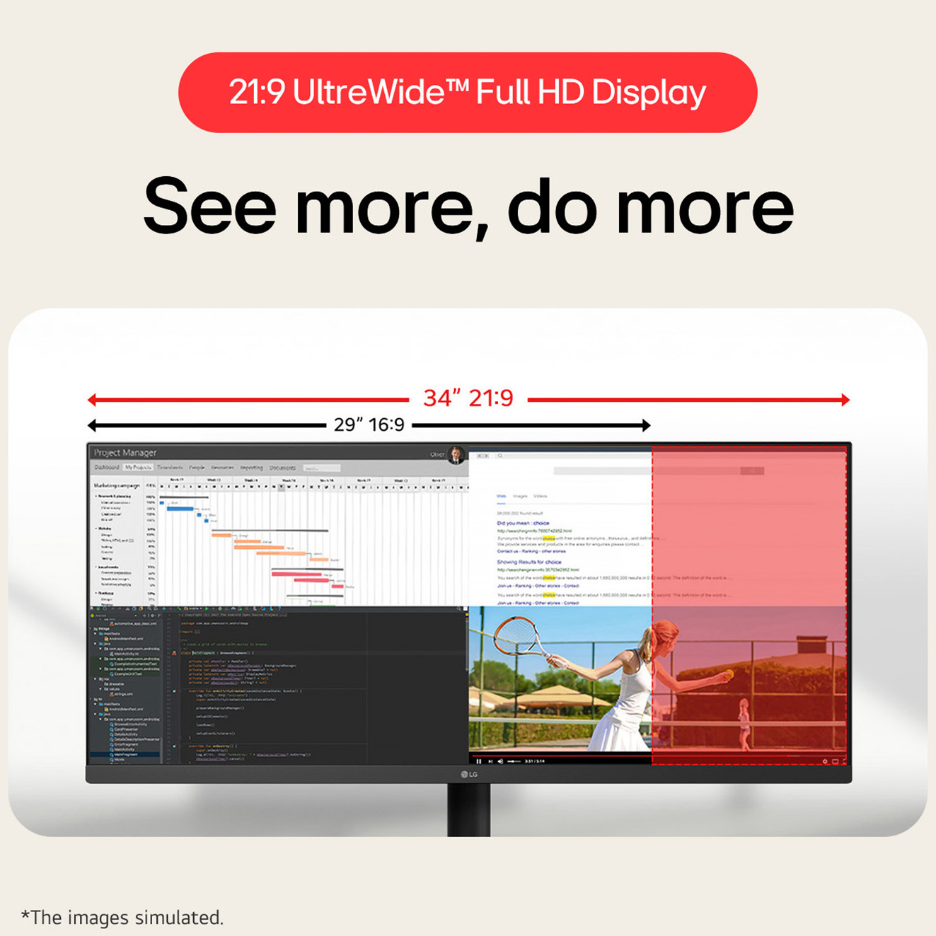 [New] [Online Exclusive] LG 34U511A-B 34" UltraWide™ HDR IPS Display Monitor | sRGB 99% | 100Hz Refresh Rate | HDR10 · v2