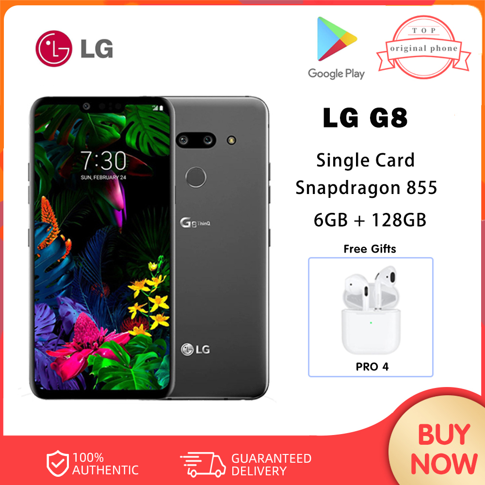 LG G8 ThinQ Original Unlocked LTE Android Phone Octa Core 6.1" 6GB RAM + 128GB ROM 16MP&12MP Fingerprint NFC smartphone Used · v18