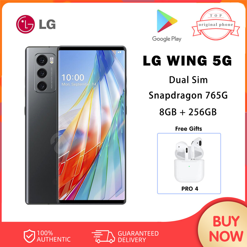 LG WING 5G CellPhone Dual Sim Unlocked Flip Dual Screen Mobile Phone 6.8'' 8GB+256GB Snapdragon 765 Android NFC SmartPhone LM-F100EMW · v22