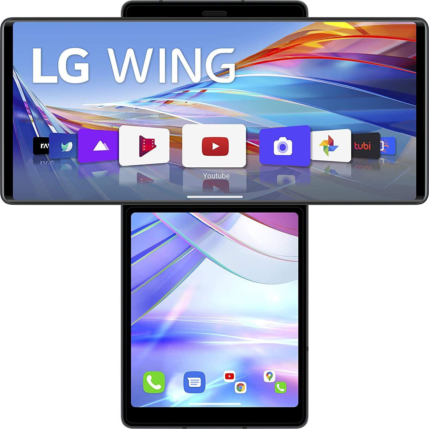LG WING 5G CellPhone Dual Sim Unlocked Flip Dual Screen Mobile Phone 6.8'' 8GB+256GB Snapdragon 765 Android NFC SmartPhone LM-F100EMW · v22