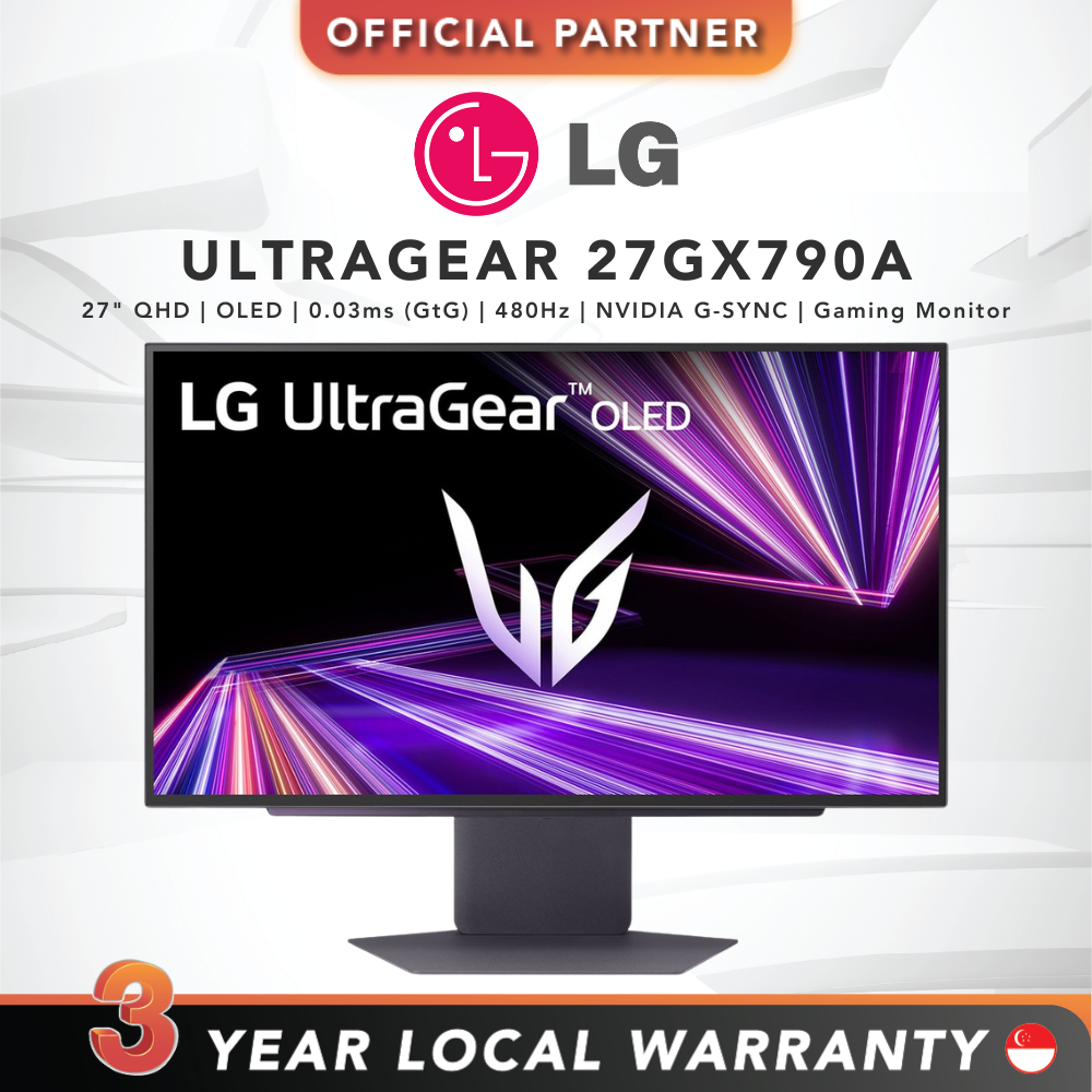 LG UltraGear 27GX790A | 27" QHD | OLED | 0.03ms (GtG) | 480Hz | NVIDIA G-SYNC | Gaming Monitor (27GX790A-B)