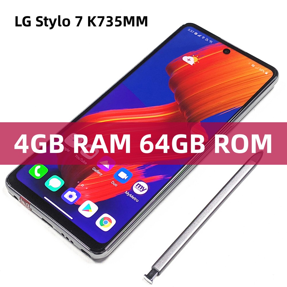 โทรศัพท์มือถือ LG Stylo 7 K735MM Octa-core หน้าจอ 6.8 นิ้ว แรม 4GB รอม 64GB กล้องหลัง 20MP ซิมเดียว 4000mAh สมาร์ทโฟน Android สแกนลายนิ้วมือ