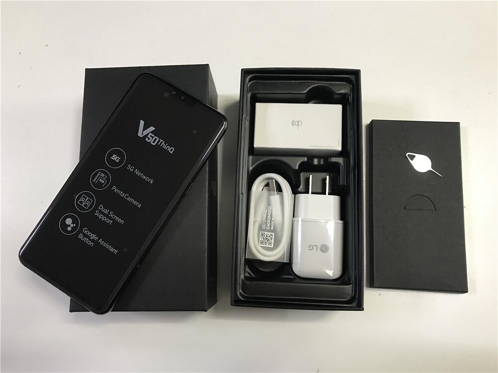 LG V50 ThinQ รุ่น V500N สมาร์ทโฟนหน้าจอ 6.4 นิ้ว RAM 6GB ROM 128GB กล้องหลัง 3 ตัว 16MP รองรับ LTE ซิมเดียว ปลดล็อกด้วยลายนิ้วมือ