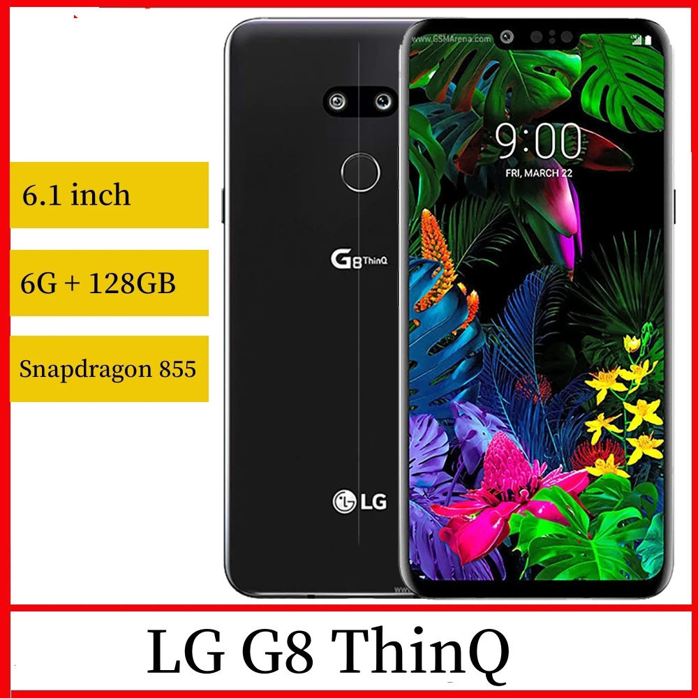 Original Unlocked LG G8 ThinQ 4G LTE Mobile Phone G820N G820UM Android 10.0 SmartPhone 6GB+128GB 6.1 Dual Camera NFC CellPhone