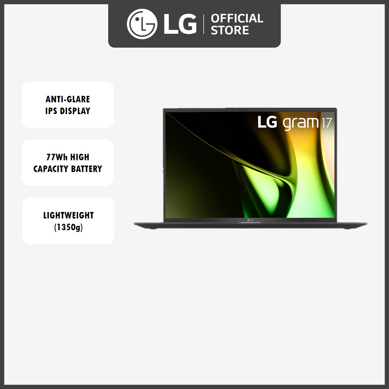 LG 17Z90S gram 17" Ultra-lightweight WQXGA Anti-glare IPS Display 512GB SSD with Intel® Core™ i7 Processor