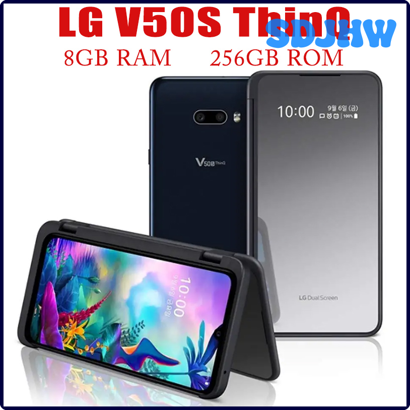 SDJHW LG V50S 5G ThinQ V510N Mobile 8GB RAM 256GB ROM Android Smartphone Unlocked Original 32MP Camera 4G LTE Fingerprint Cell Phone FXJNS