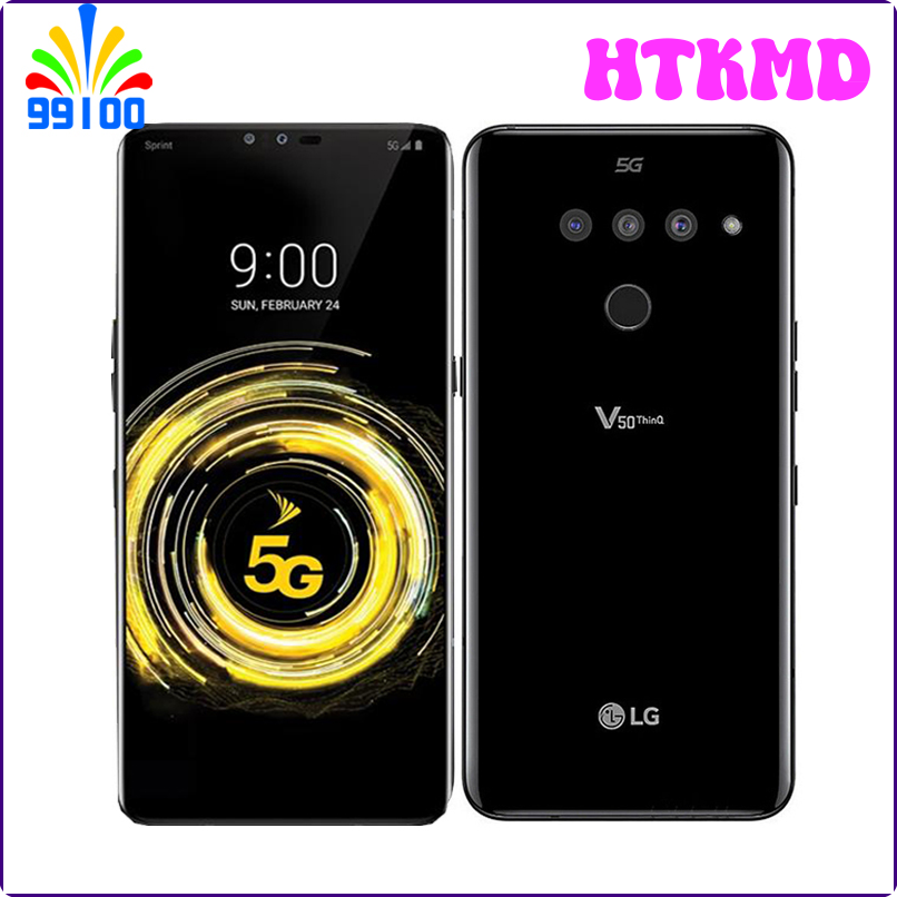 HTKMD Unlocked LG V50 ThinQ KR Version V500N/ US Version V450vm 6.4" 6GB+128GB Qualcomm855 1Screen (NO Polish/Hebrew) 5G HSEHW