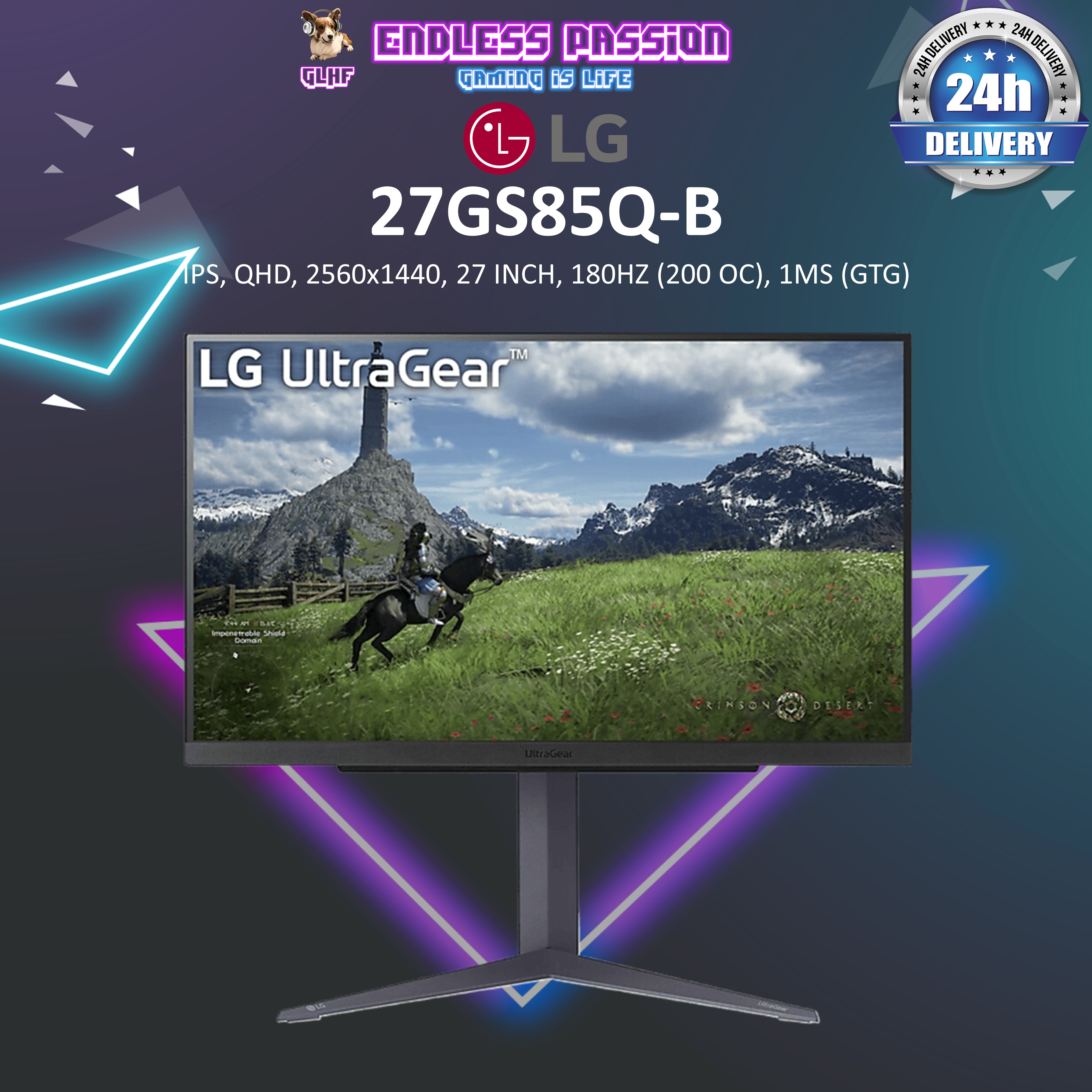 LG 27GS85Q-B — จอภาพสำหรับเล่นเกม QHD NANO IPS ขนาด 27 นิ้ว