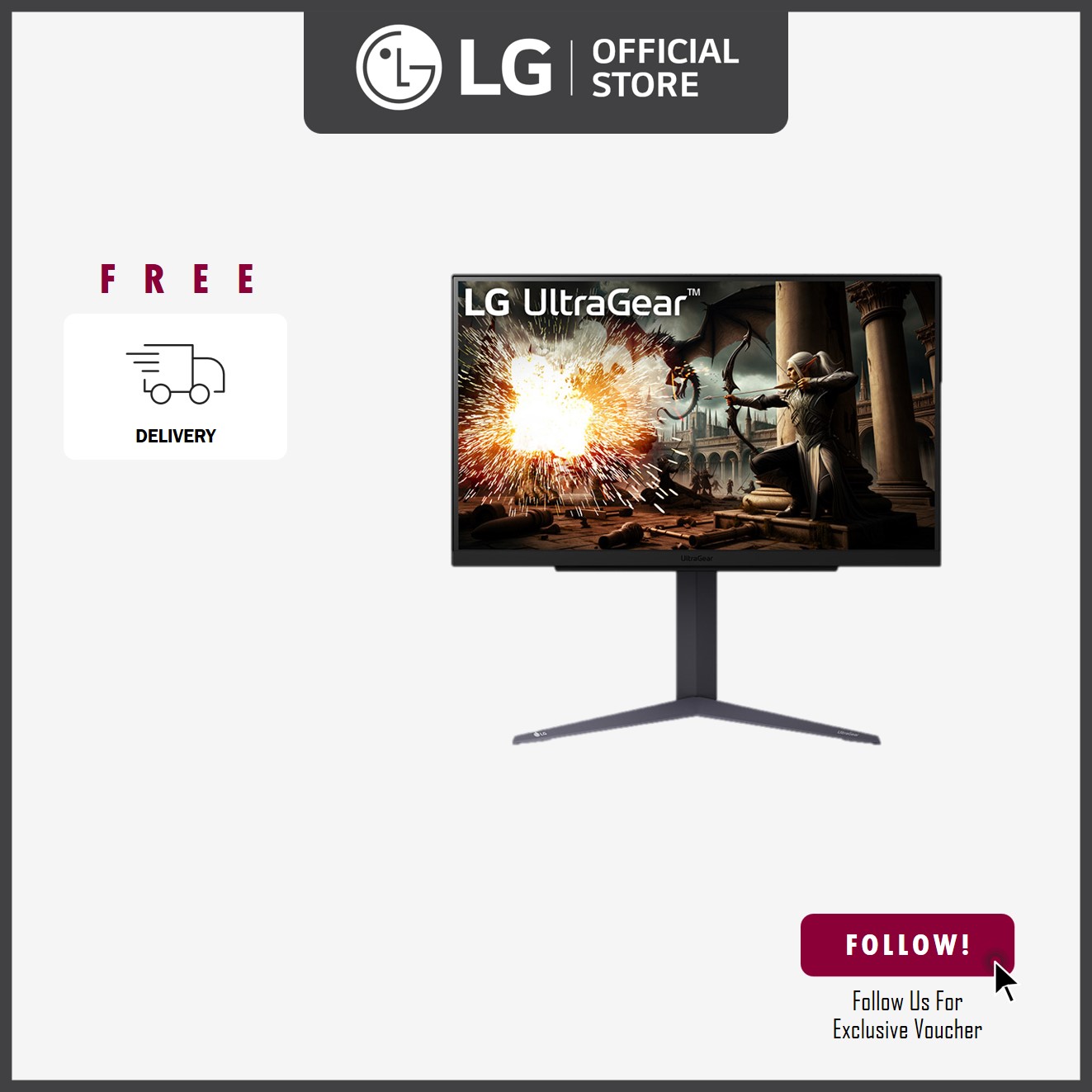 LG 27GS75Q 27" UltraGear™ QHD IPS Monitor | HDR10 / sRGB 99% (Typ.) | NVIDIA® G-SYNC® Compatible, AMD FreeSync™