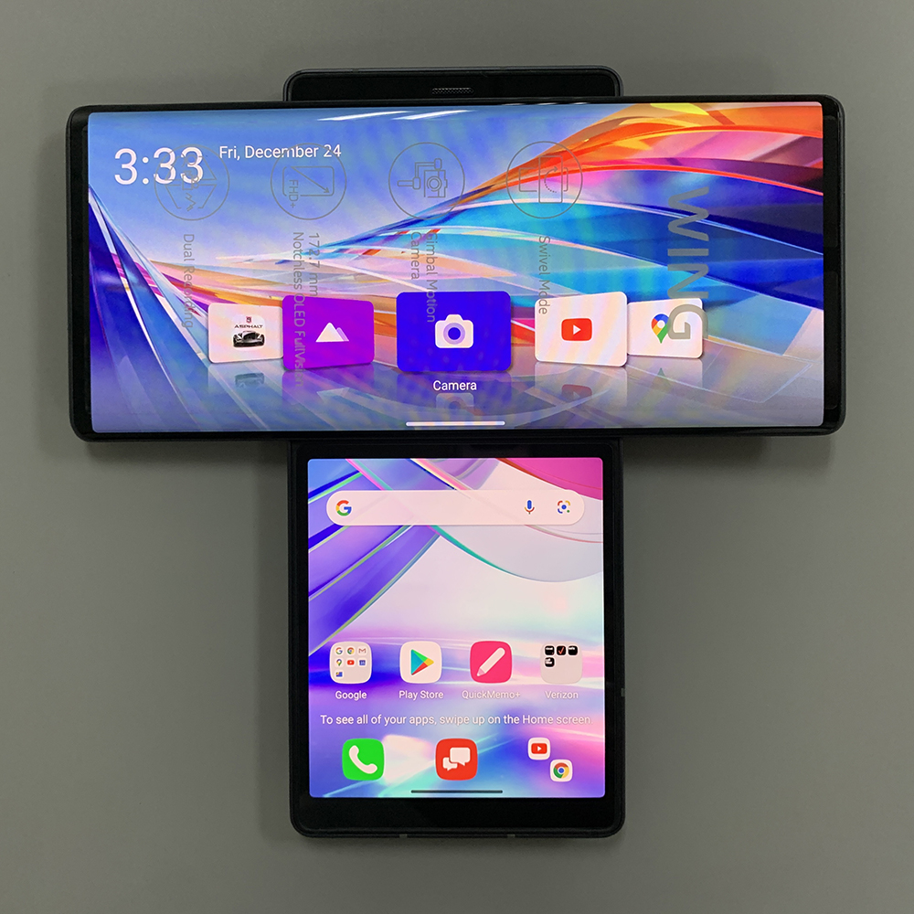 [op010] LG WING LMF100N LMF100VM 5G Mobile Phone 6.8'' OLED Screen 8GB RAM 128GB/256GB ROM 64MP+32MP NFC Android CellPhone