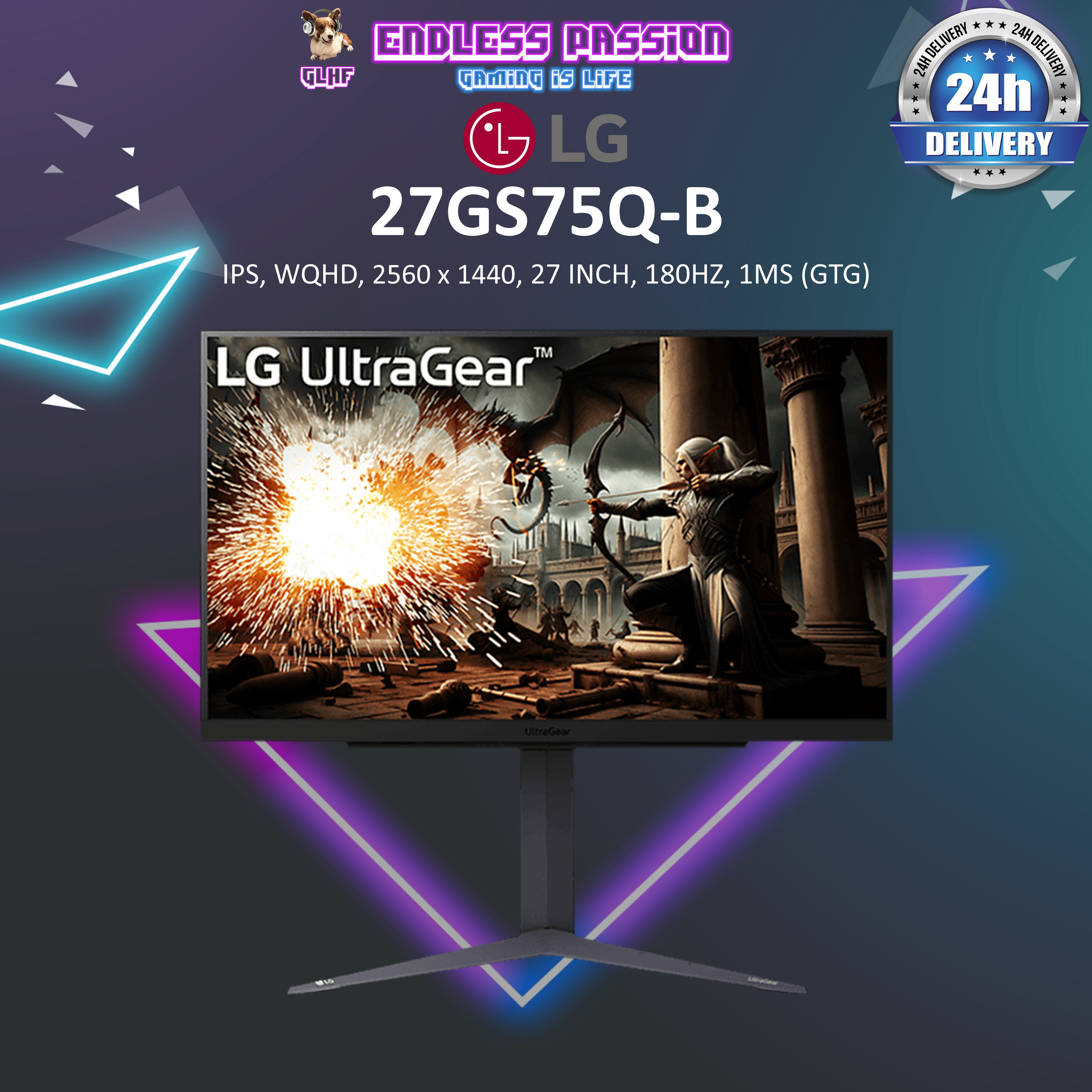 LG 27GS75Q-B — 27" WQHD IPS Display Gaming Monitor