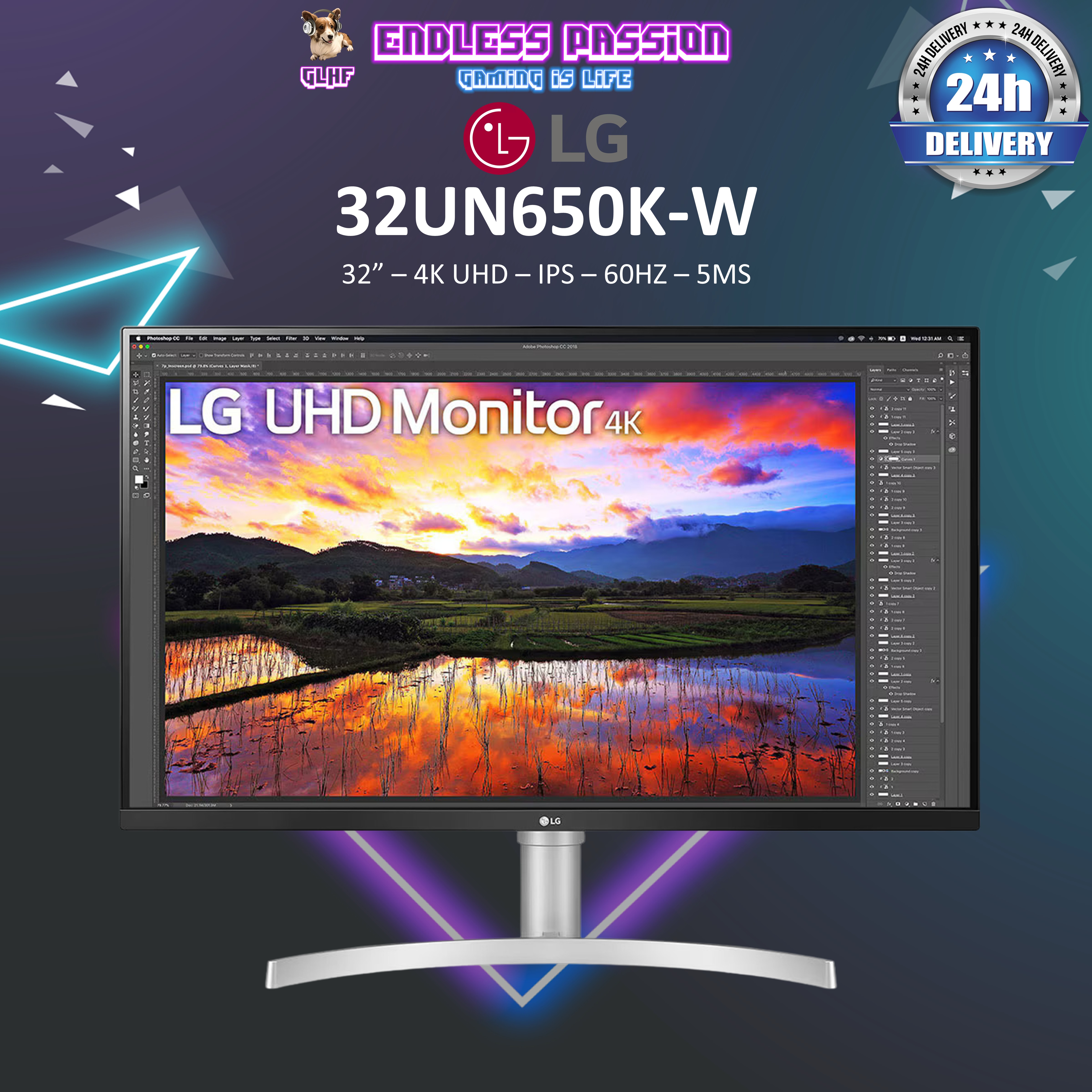LG 32UN650K-W 31.5" UHD IPS Productivity Monitor