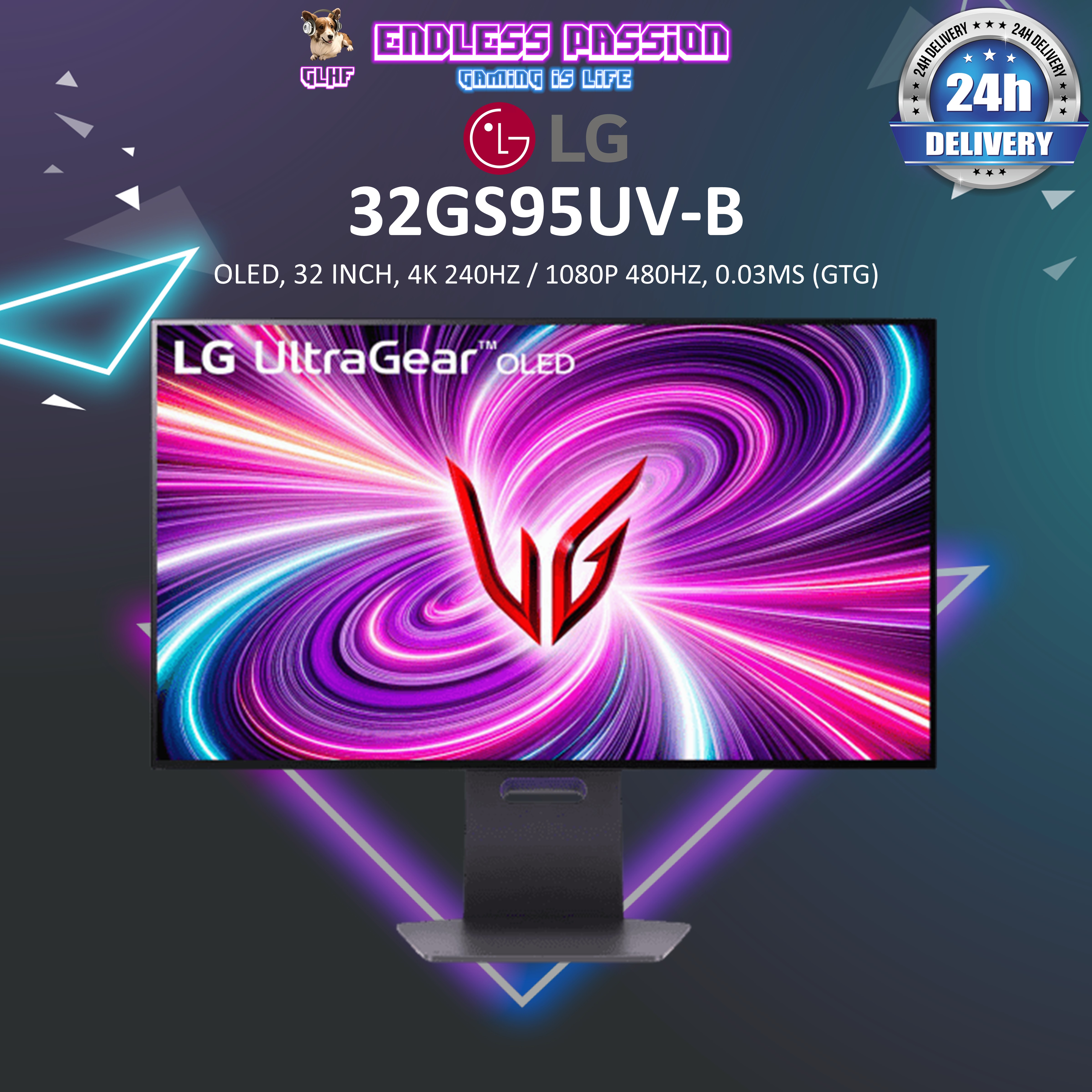 LG 32GS95UV-B — 32" Dual-Mode 4K UHD  OLED Display Gaming Monitor