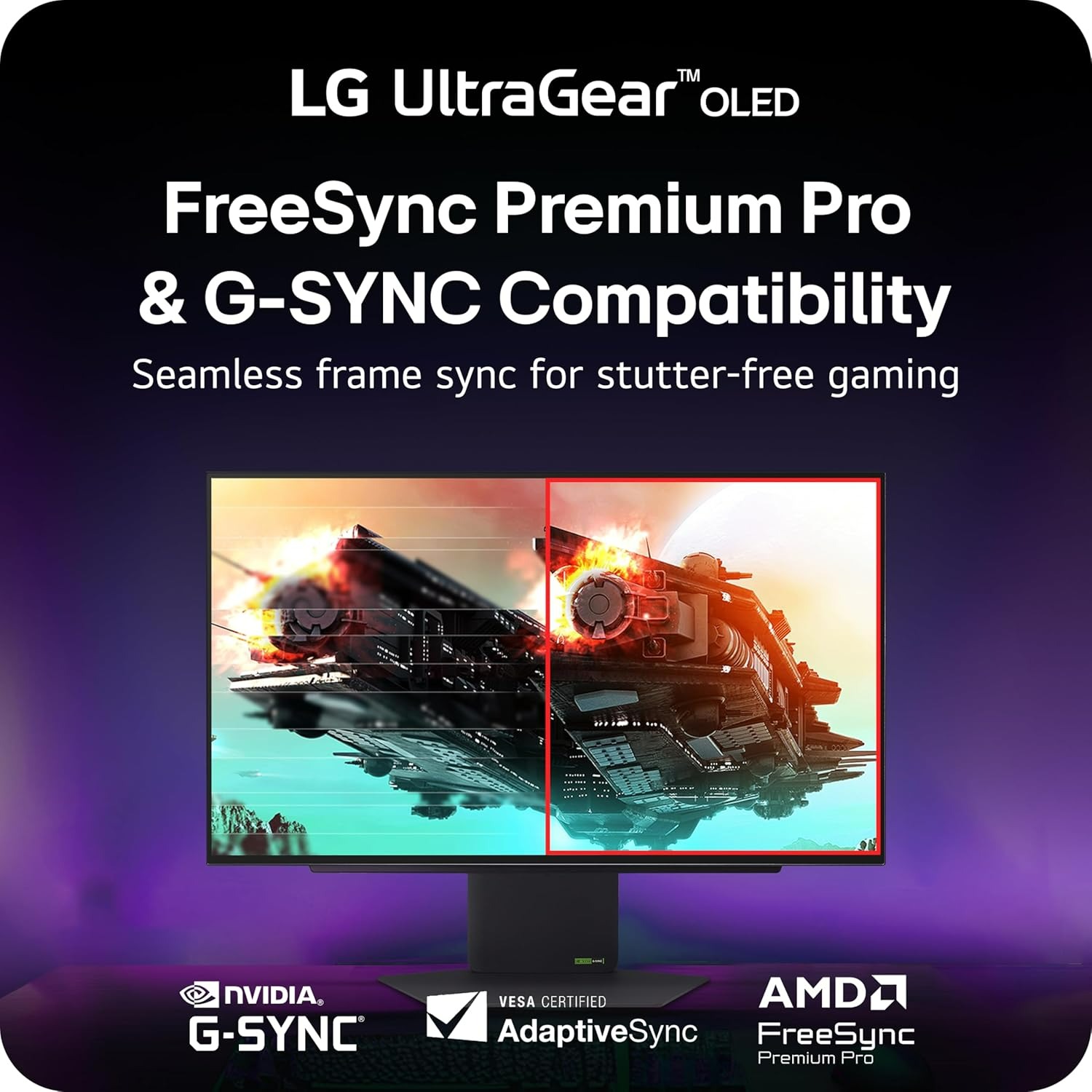 จอภาพ LG 27GX790A-B 27 นิ้ว UltraGear OLED QHD 1440P 480Hz 0.03ms รองรับ G-Sync® DisplayPort 2.1 จอภาพสำหรับเล่นเกม