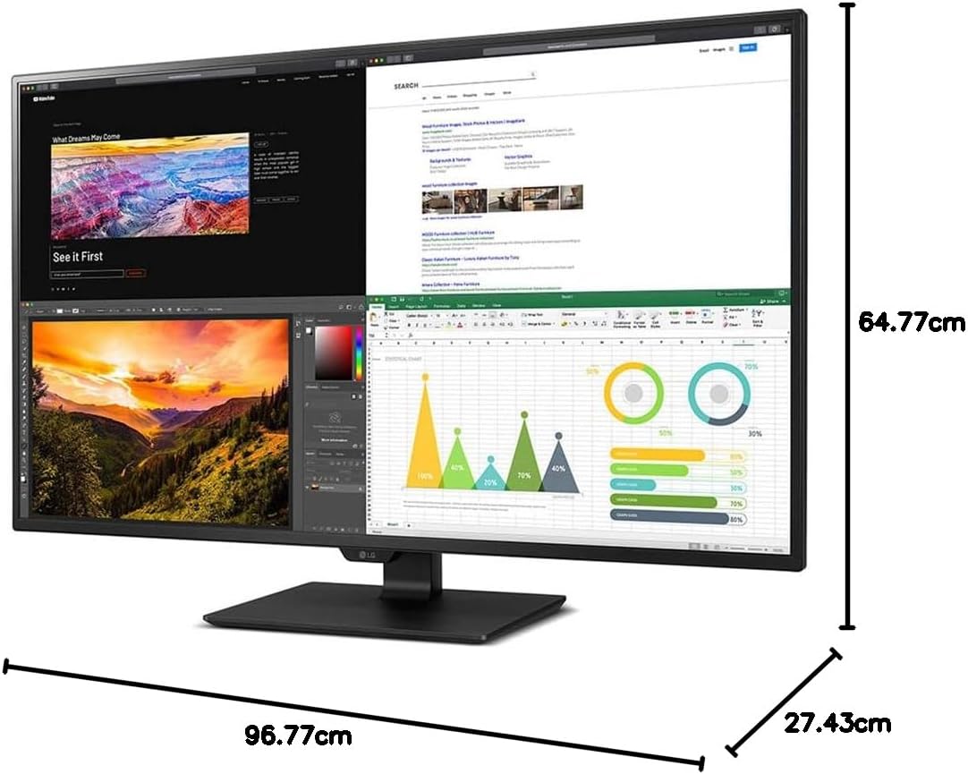 LG 43UN700 -B 43 Inch UN700 Class UltraFine (3840 X 2160) IPS Display with USB Type-C and HDR10, 4 HDMI inputs, Black · v2