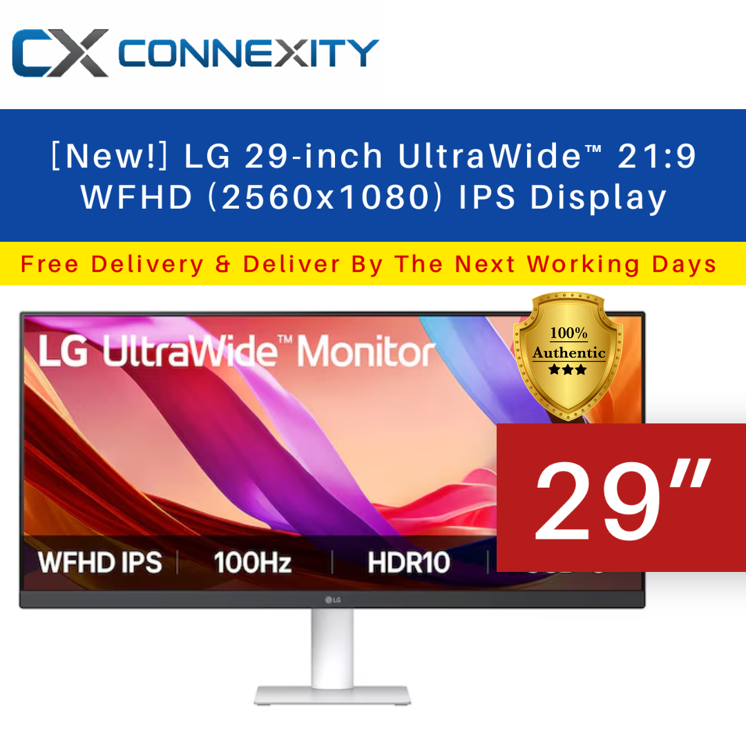 LG 29-inch UltraWide™ 21:9 WFHD (2560x1080) IPS Display Monitor Home Monitor Office Monitor LG Monitor 29 Inch Monitor 29U531A-W IPS Monitor Ultrawide Monitor School Monitor