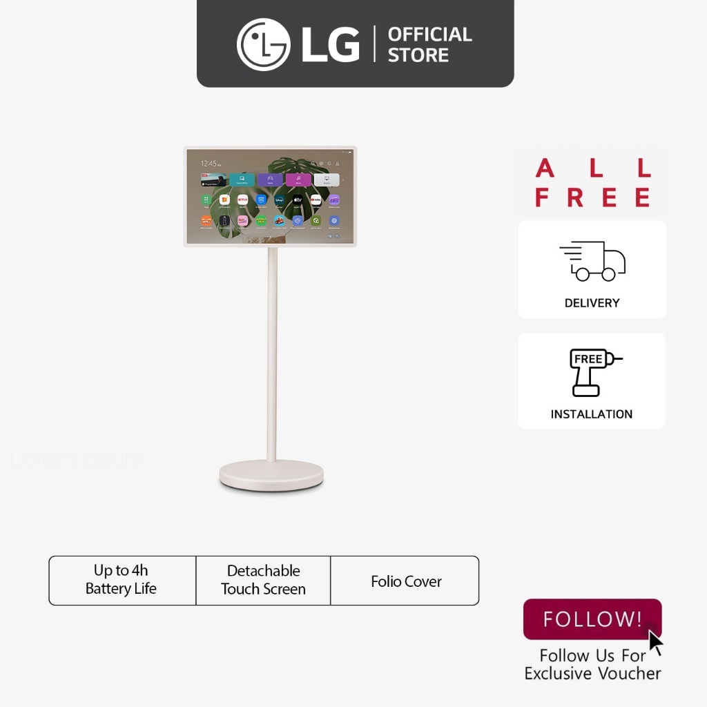 43535345[New] LG 27LX6TDGA (StanbyME 2) 27" QHD Lifestyle Movable Touch Screen |   Up to 4h Battery Life |   Detachable453534.
