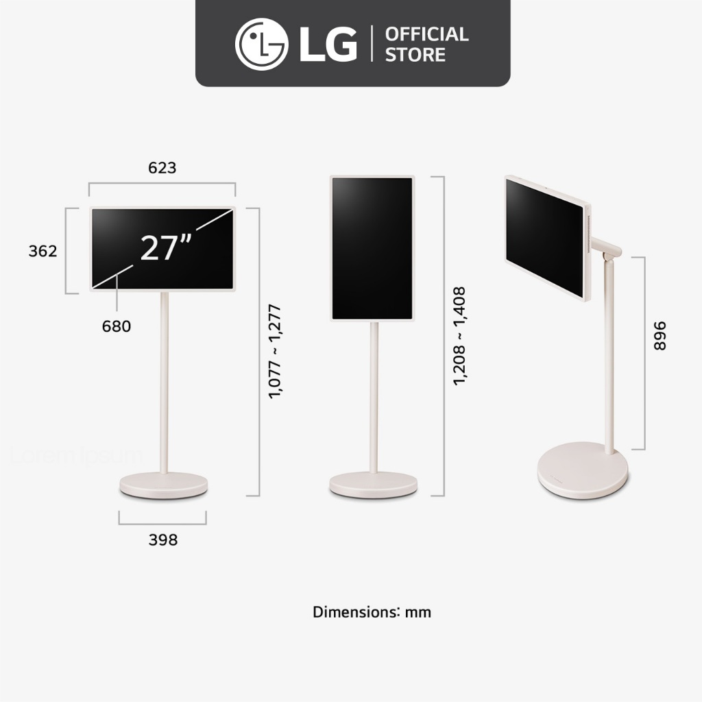 43535345[New] LG 27LX6TDGA (StanbyME 2) 27" QHD Lifestyle Movable Touch Screen |   Up to 4h Battery Life |   Detachable453534. · v34